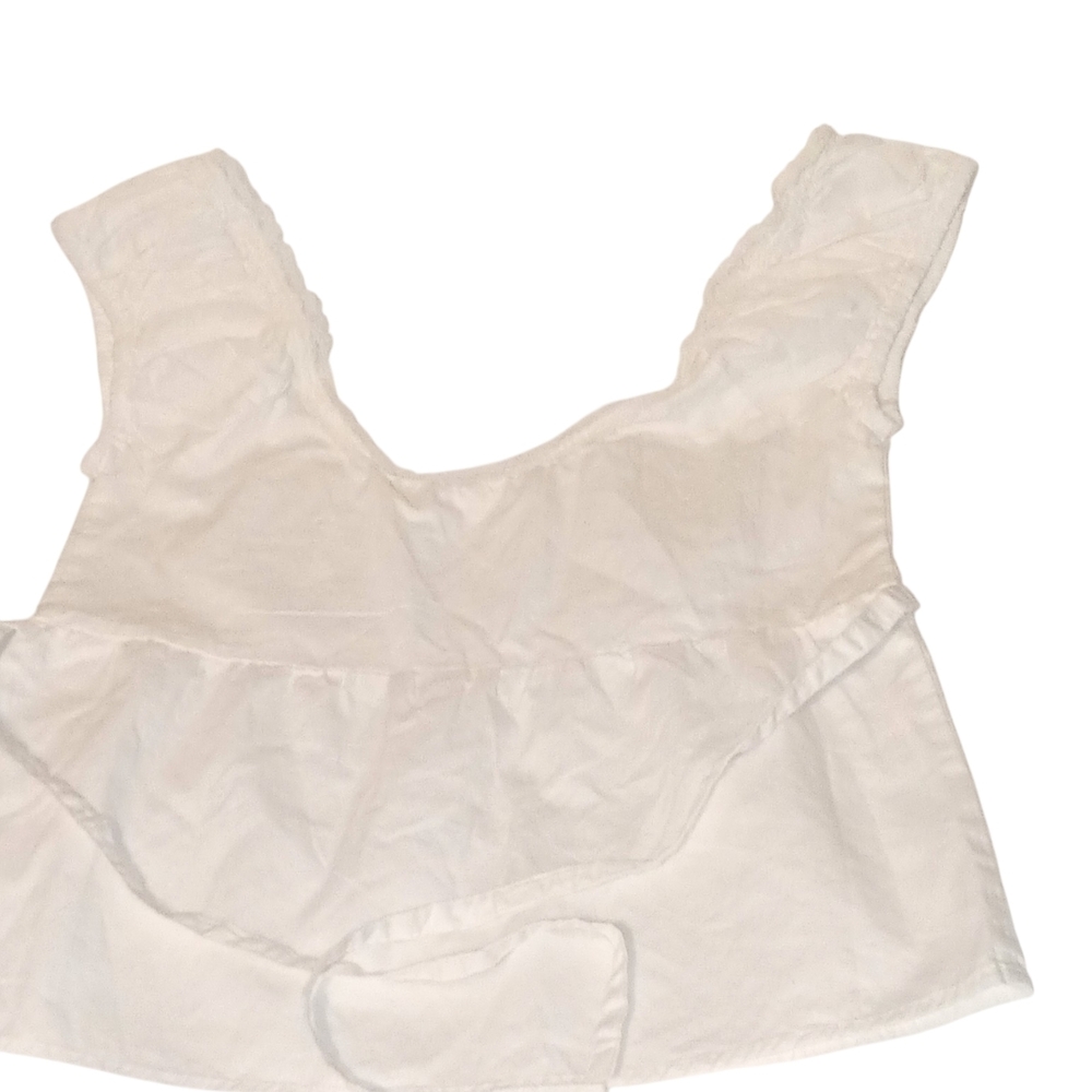 Brandy Melville White Ruffle Top